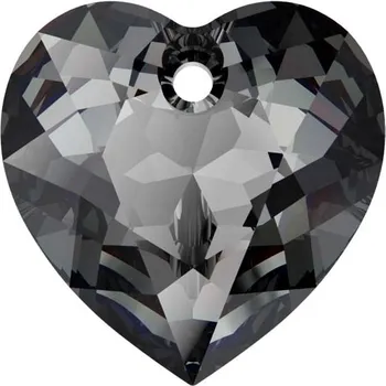 Přívěsek Swarovski Swarovski® Crystals Heart 6432 10,5mm Silver Night