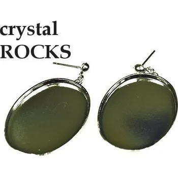 Náušnice Crystal-ZONE Náušnice crystalROCKS ovál 30/22mm rhodium