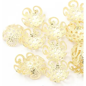 Materiál na výrobu šperku CZ Kaplík 10mm chirurgická ocel gold plating 24kt