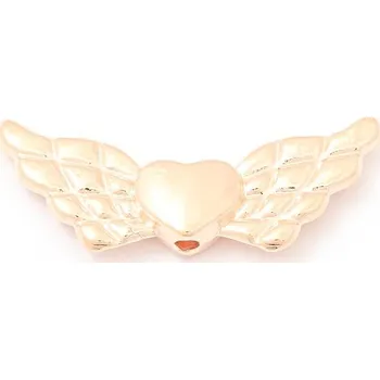 Dětské navlékací korálky Kovový korálek Andělská křídla 22/10mm rose gold