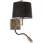 FARO FRAME nástěnná lampa, starozlatá/černá, se čtecí lampičkou - FARO FARO 20173-03