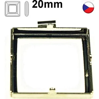 Přívěsek Crystal-ZONE Přívěsek trubička střed SquareRing 20mm krapny gold plating 24kt