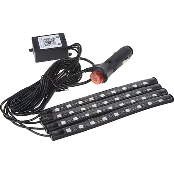 Přídavný světlomet LED podsvětlení vnitřní, vnější RGB 12V, Bluetooth, 4 pásky, 95RGB-SET03