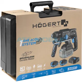 Vrtačka Set aku příklepová vrtačka s funkcí sekání (HT2E228) Högert 18V + nabíječka 4A + aku 2 x 4 Ah (HT2E2