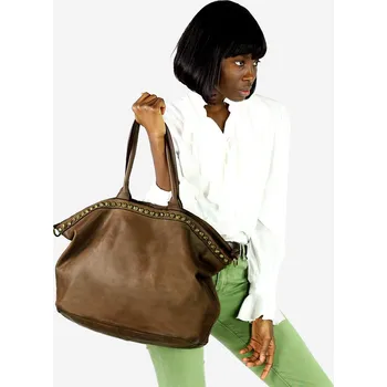 Kabelka Marco Mazzini Kožená kabelka přes rameno Mazzini M95 hnědá