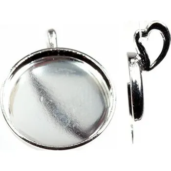 Přívěsek Crystal-ZONE Přívěsek crystalROCKS kruh 25mm HEARTzávěs rhodium