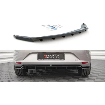 Nárazník Maxton Design středový spoiler pod zadní nárazník s žebrováním pro Seat Leon Mk3, plast ABS bez povrchové úpravy SLEVA 5%