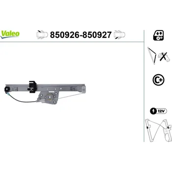 Stahovačka okna Zvedací zařízení oken VALEO 850926