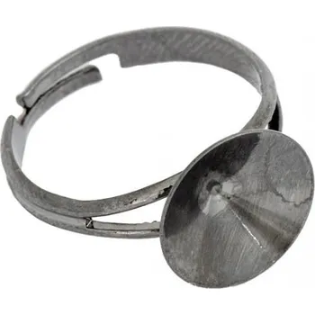 Prsten Crystal-ZONE Prsten na Rivoli 14mm ruthenium