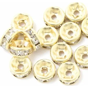 Materiál na výrobu šperku Crystal-ZONE Šatonová rondelka 6/3mm chirurgická ocel gold plating 24kt