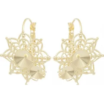 Náušnice Crystal-ZONE Náušnice Pavouk s pavučinou Rivoli 6/8 gold plating 24kt