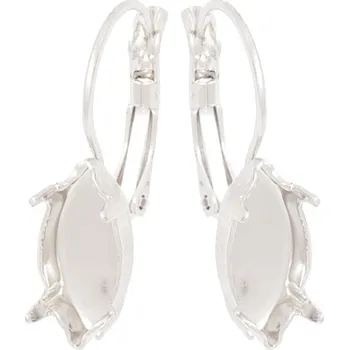 Náušnice Crystal-ZONE Náušnice Naveta 15/7mm krapny rhodium