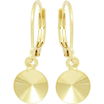 Náušnice Crystal-ZONE Náušnice klapka bimbací Rivoli 8mm gold plating 24kt