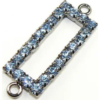 Náramek Crystal-ZONE Štrasový obdelník s očky light saphire