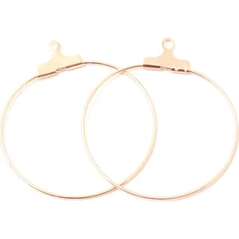 Náušnice CZ Náušnicová kreole 30mm rose gold