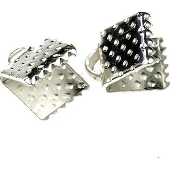 Materiál na výrobu šperku CZ Koncovka na stužku 6mm stříbro