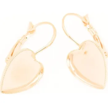 Náušnice Crystal-ZONE Náušnice srdce 15mm miligrán rose gold