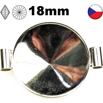 Materiál na výrobu šperku Crystal-ZONE Spojovací komponent na Rivoli 18mm rhodium