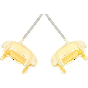 Náušnice Crystal-ZONE Náušnice trn Naveta 10/5mm krapny gold plating 24kt