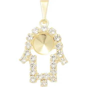 Přívěsek Crystal-ZONE Přívěsek Ruka Fatima Rivoli 6mm strass gold plating 24kt