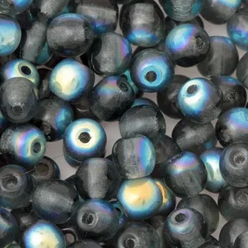 Korálek CZ Korálek mačkaný KULIČKA 4mm modrá AB