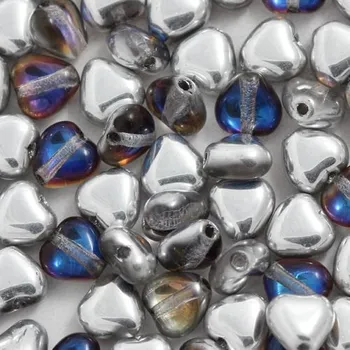 Korálek CZ Korálek mačkaný SRDCE 6mm crystal BBL