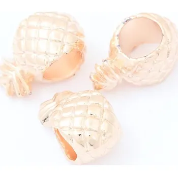 Dětské navlékací korálky Korálek kovový Ananas 12/8mm rose gold