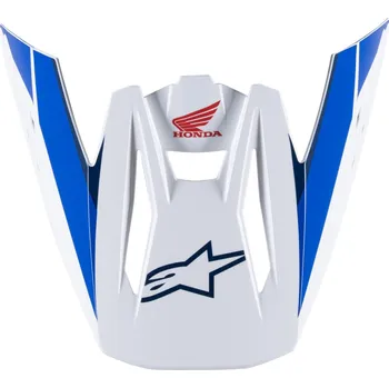 Helma na motorku ALPINESTARS kšilt pro přilby S-M5 HONDA kolekce bílá/modrá/červená verze ECE 22.06