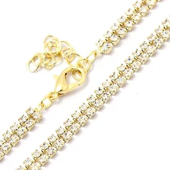 Náramek Crystal-ZONE Náramek STRASS DUO 4mm crystal/gold plating 24kt