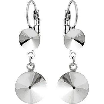 Náušnice Crystal-ZONE Náušnice KIDS Rivoli 8+12mm rhodium