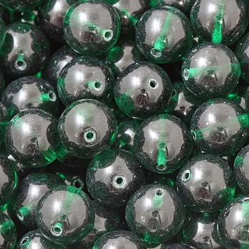 Korálek CZ Korálek mačkaný KULIČKA 10mm emerald