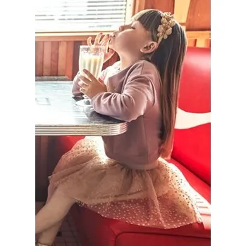 Dívčí oblečení dětská tylová sukně s mikinou Mayoral 4937-15 velikost 134