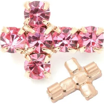 Přívěsek Crystal-ZONE Korálek křížek 10/7mm „horizontal“ rose/rose gold