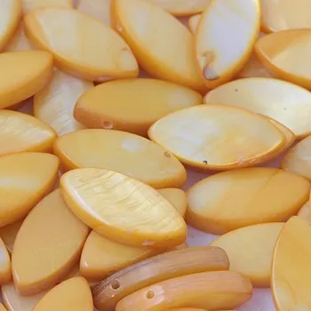 Dětské navlékací korálky EU Korálek perleť LODIČKA 17/8mm oranžovožlutá