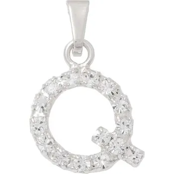 Přívěsek Crystal-ZONE Písmenko štras „Q“ rhodium