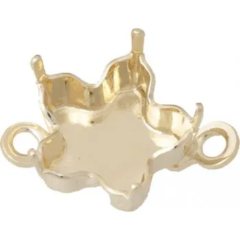 Náušnice Crystal-ZONE Spojovací komponent Flower 10mm krapny gold plating 24kt