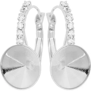 Náušnice Crystal-ZONE Náušnice háček Strass Rivoli 12mm rhodium