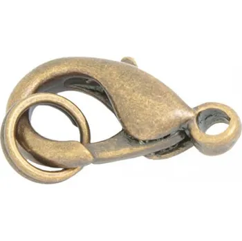 Materiál na výrobu šperku CZ Bižuterní karabinka 12mm staré zlato