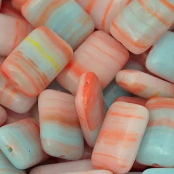 Korálek CZ Korálek mačkaný OBDELNÍK 12/9mm šedočervená