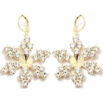 Náušnice Crystal-ZONE Náušnice Vločka 35mm rivoli 8mm gold plating 24kt