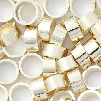 Materiál na výrobu šperku Crystal-ZONE Korálek kovový trubička 4/2mm Gold Plating 24kt