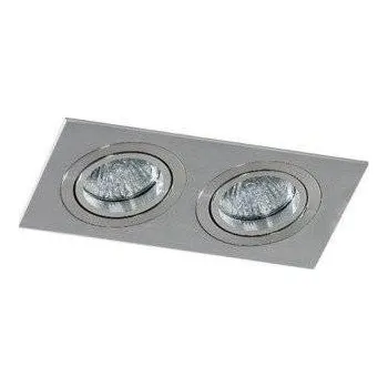 Bodové svítidlo AZZARDO Stropní bodové zápustné svítidlo Azzardo Caro 2 Square aluminium AZ2438 GU10 2x40W IP20 17,4cm hliníkové - AZZARDO AZZ AZ2438