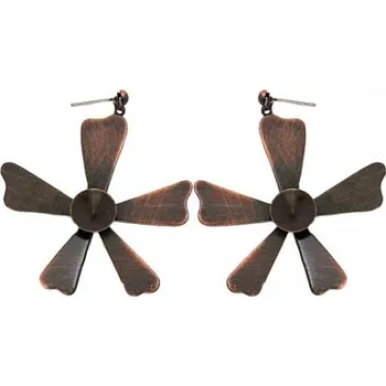 Náušnice Crystal-ZONE Náušnice bimbací pětilístek LUX Rivoli 12mm stará měď