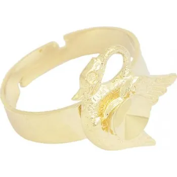 Prsten Crystal-ZONE Prsten LABUŤ Rivoli 6mm gold plating 24kt