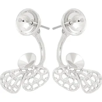 Náušnice Crystal-ZONE Náušnice DOUBLE crystal pearls 8mm/filigrán rivoli 6mm rhodium