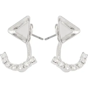 Náušnice Crystal-ZONE Náušnice DOUBLE angled cube 8mm/strass rhodium