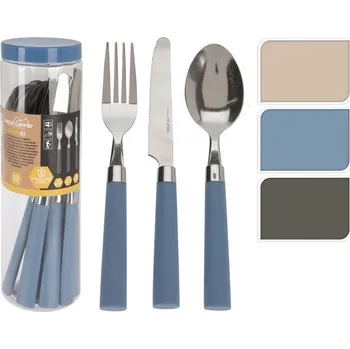 Příbor Sada příbor 12-dílný, mix barev, plastová rukojeť