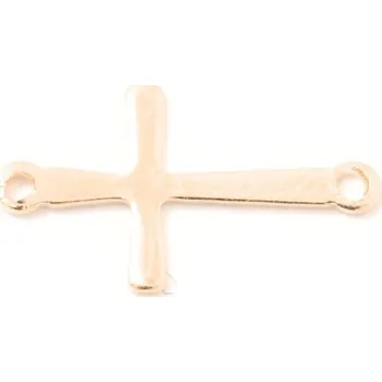 Přívěsek EU Mezidíl křížek 17/10mm chirurgická ocel rose gold