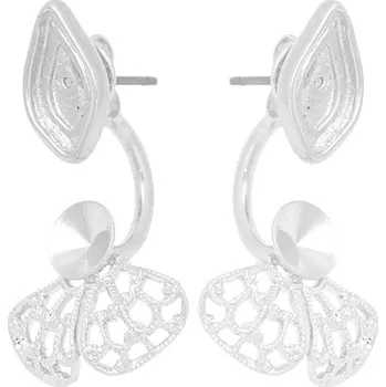 Náušnice Crystal-ZONE Náušnice DOUBLE flame 10mm/filigrán rivoli 6mm rhodium