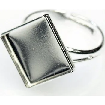 Prsten Crystal-ZONE Prsten Čtverec 12mm ag clear